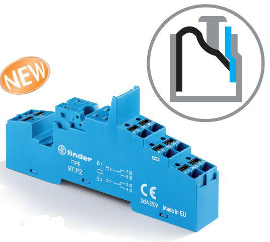 Розетка с безвинт. клеммами Push-in для реле 46.52 модули 86.30 99.02 в комплекте металлич. клипса 097.71 сер. для ЖД-приложений FINDER 97P27SMA