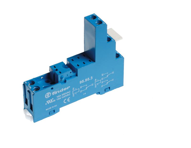 Розетка с винт. клеммами (с зажимной клетью) для реле 40.31 модули 99.80 в комплекте пластик. клипса 095.91.3 син. FINDER 95933SPA