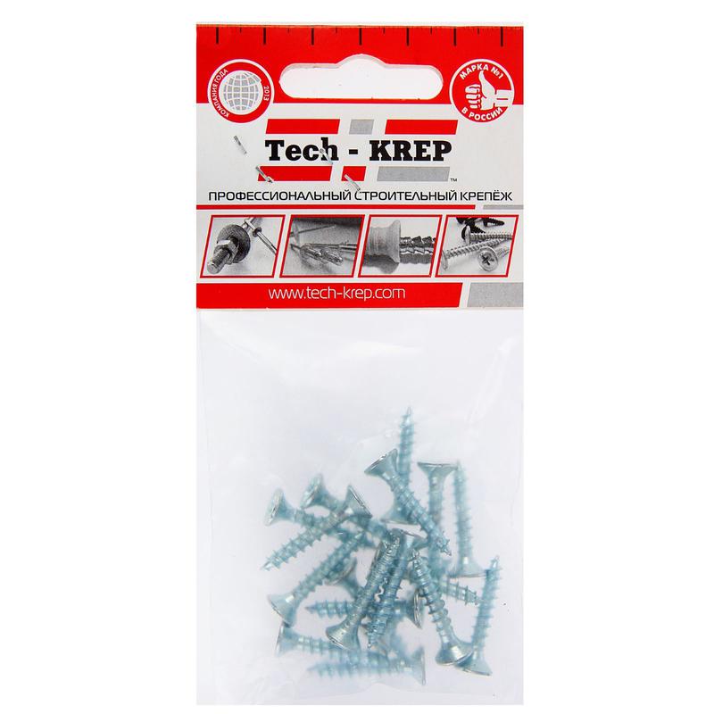 Шуруп универсальный 4.0х30 с потайной головкой цинк. (пакет) (уп.17шт) Tech-Krep/Zitar 102428