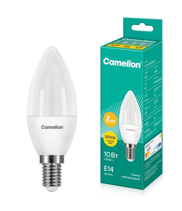 Лампа светодиодная LED10-C35/830/E14 10Вт 220В Camelion 13559