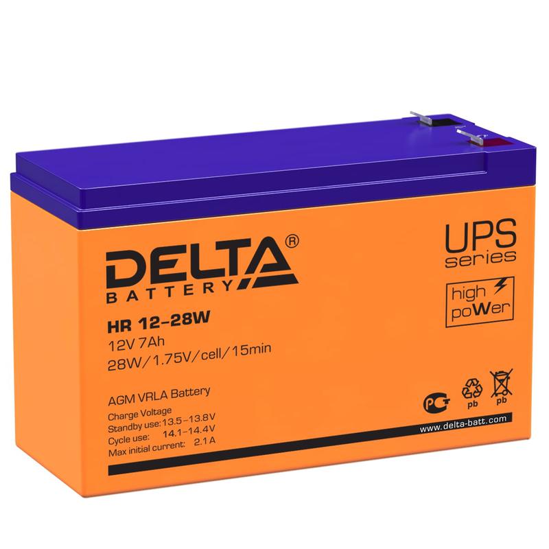 Аккумулятор UPS 12В 7А.ч HR 12-28 W Delta 4614010630005