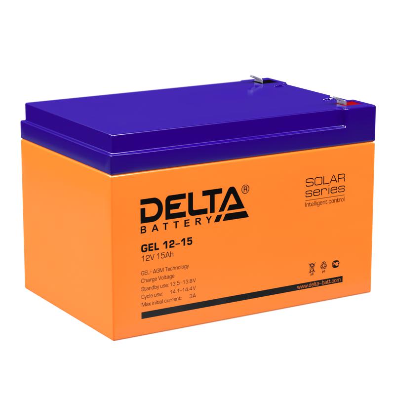 Аккумулятор GEL 12В 15А.ч GEL 12-15 Delta 4614010140006
