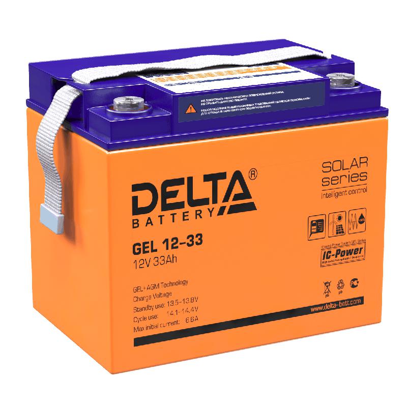 Аккумулятор GEL 12В 33А.ч GEL 12-33 Delta 4614010140008