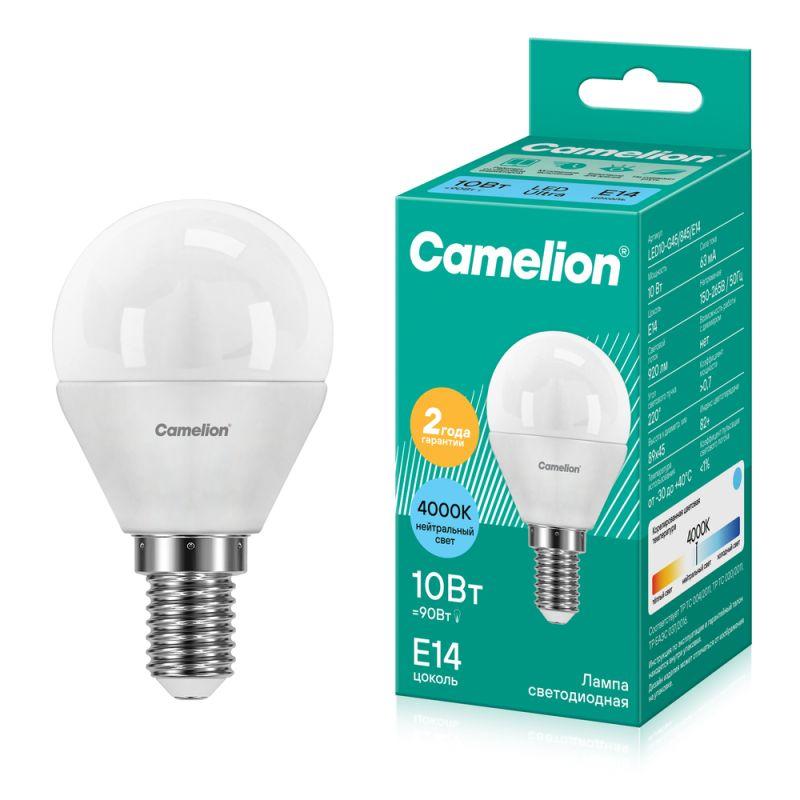 Лампа светодиодная LED10-G45/845/E14 10Вт 220В Camelion 13567