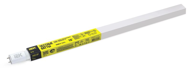 Лампа светодиодная T8 10Вт линейная 1000Лм 230В 6500К G13 IEK LLE-T8R-10-230-65-G13