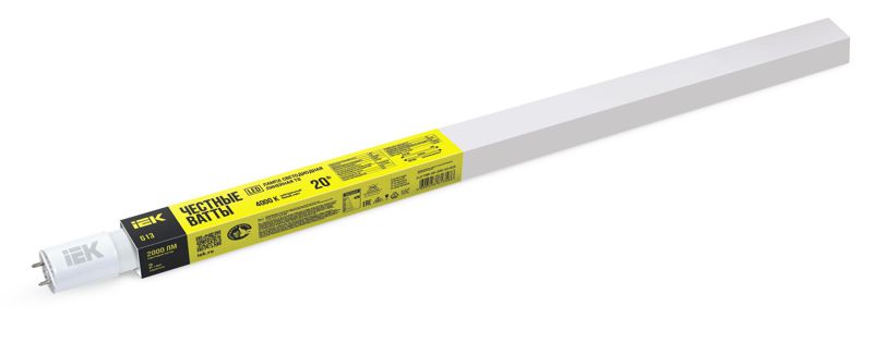 Лампа светодиодная 20Вт T8 линейная 4000К нейтр. бел. G13 2000лм 230В IEK LLE-T8R-20-230-40-G13