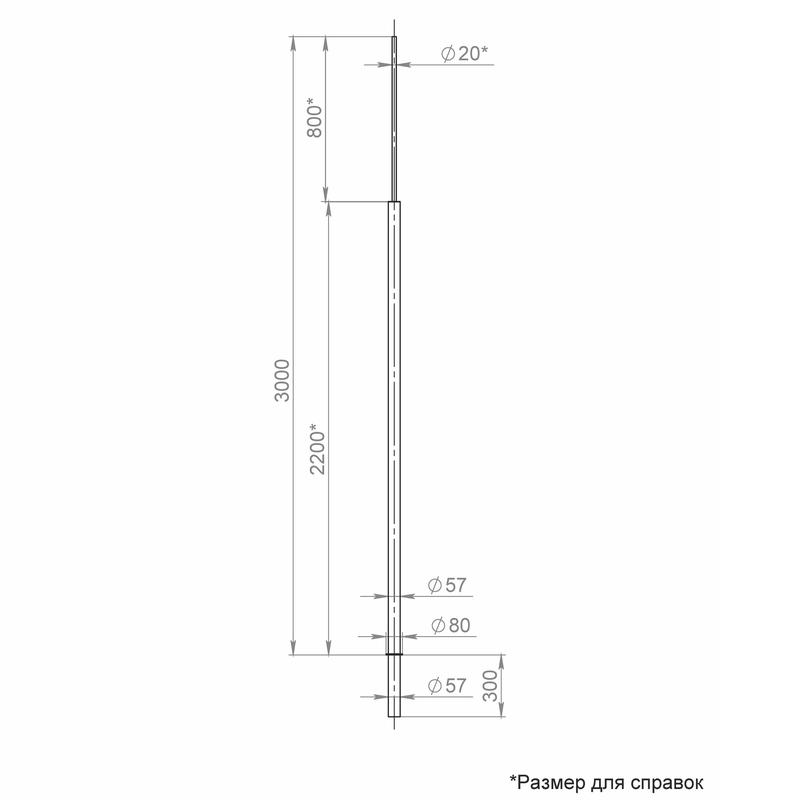 Молниеотвод 3м-К80/57 оцинк. Пересвет 00-004016