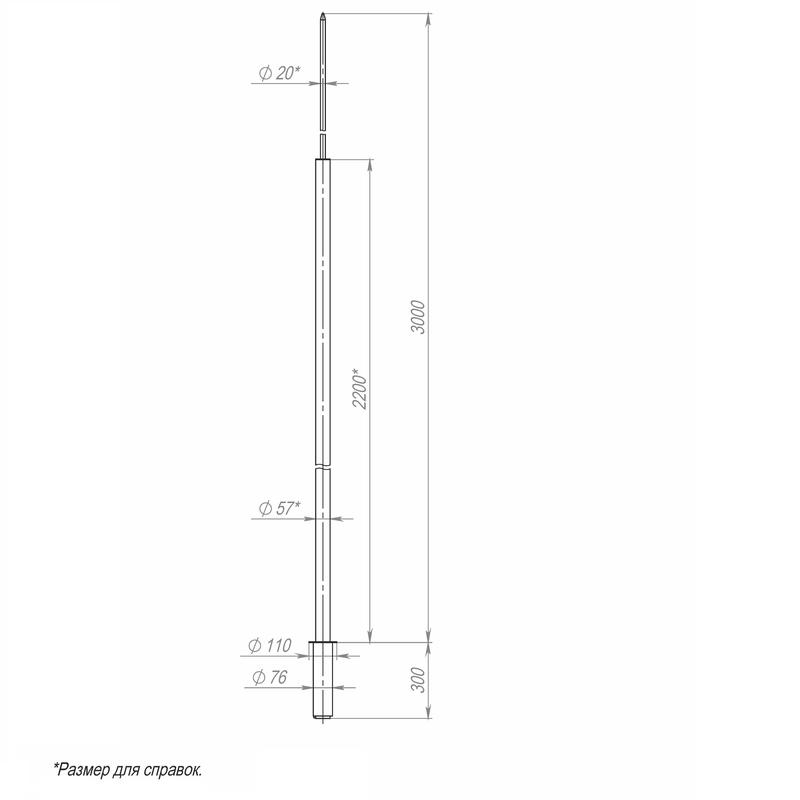 Молниеотвод 3м-К110/76 оцинк. Пересвет 00-004020