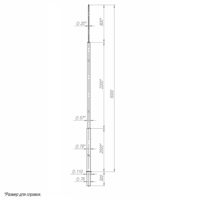 Молниеотвод 5м-К110/76 оцинк. Пересвет 00-003411