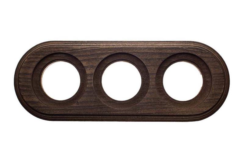 Рамка 3-м ОП ретро старое дерево Bironi BF1-630-17