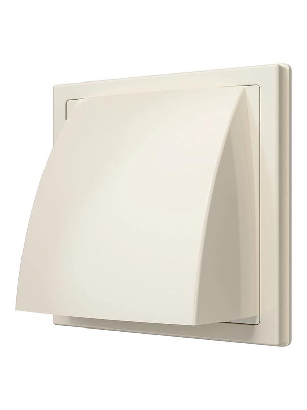 Выход стенной вытяжной с обратным клапаном 150х150 с фланцем D125 ASA ERA 1515К12.5ФВ Ivory