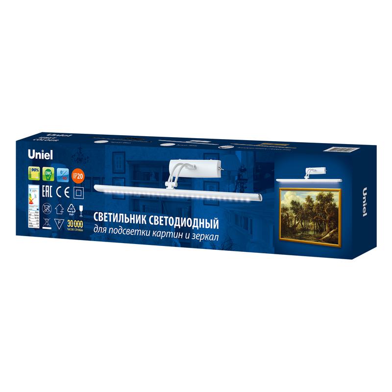 Светильник светодиодный ULT-F34-7W/4000K ANTIQUE BRASS 7Вт 4000К IP20 600лм для подсветки картин и зеркал механич. выкл. античная латунь Uniel UL-00006904