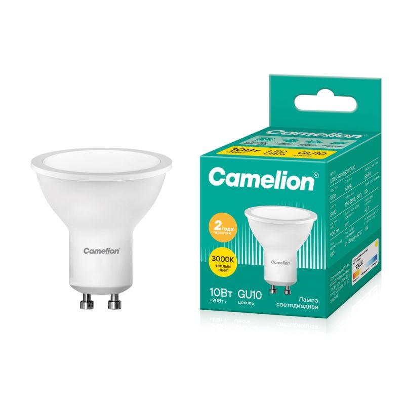 Лампа светодиодная LED10-GU10/830/GU10 10Вт 220В Camelion 13682