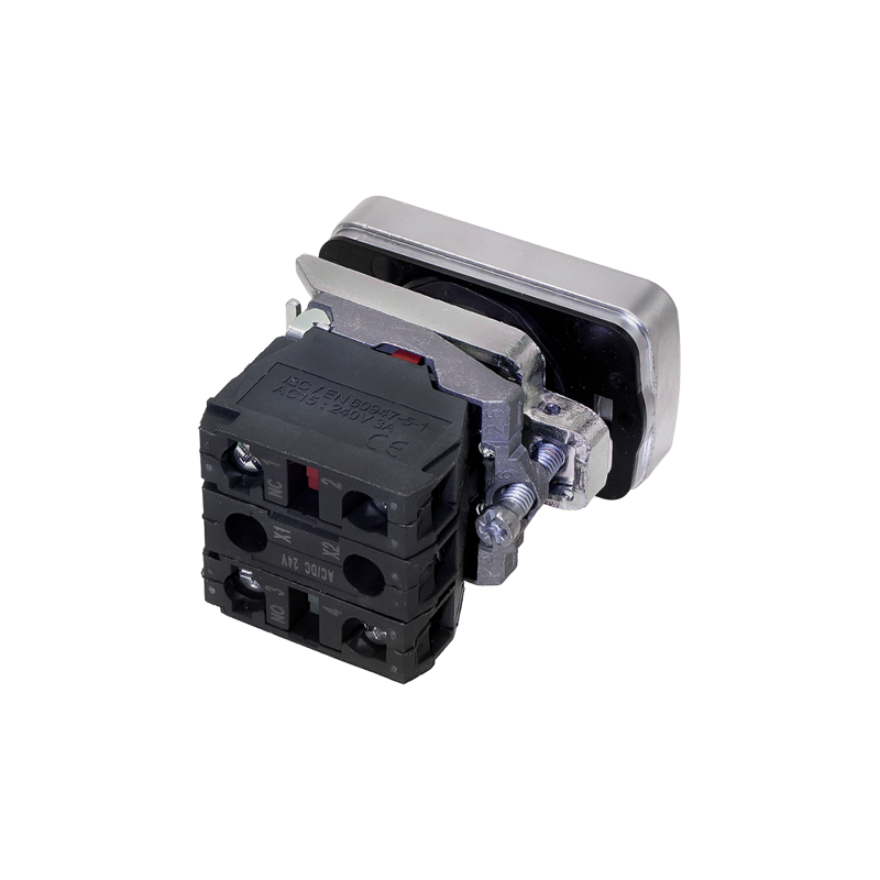 Кнопка двойная плоская с подсветкой маркировка "I+O" 1NO+1NC 24В AC/DC IP65 металл MTB4-BW83751 красн./зел. ОВЕН 137155