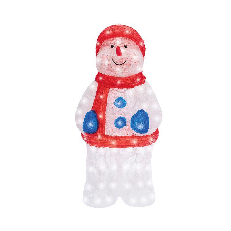 Фигура светодиодная акриловая "Снеговик в синих варежках" 31х25х59см 96LED бел. 6Вт IP65 понижающ. трансф. в компл. Neon-Night 513-283