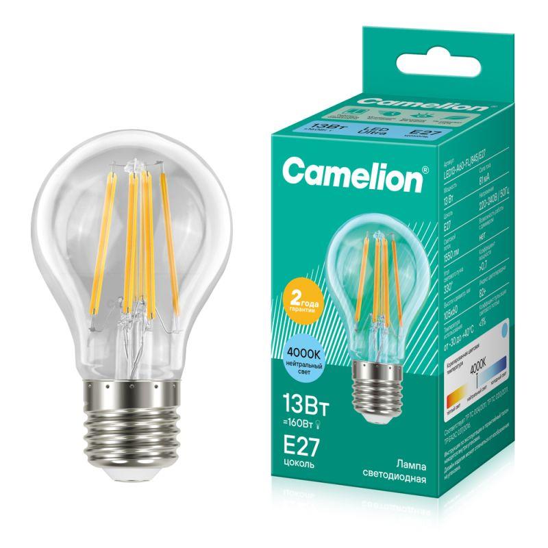 Лампа светодиодная филаментная LED13-A60-FL/845/E27 13Вт 220В Camelion 13717