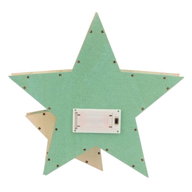 Фигура деревянная "Домик Звездочета" 26х7х25см 0.1Вт IP20 с подсветкой бирюз. Neon-Night 504-019