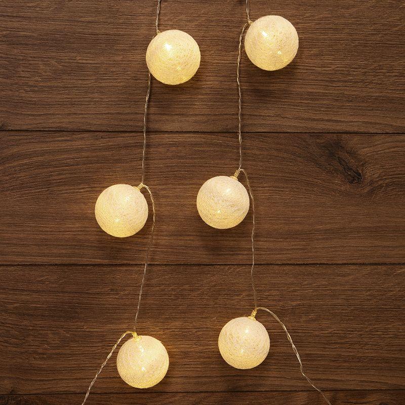 Гирлянда светодиодная "Тайские фонарики "Пломбир" 1.5м 10LED тепл. бел. 0.1Вт IP20 провод ПВХ прозр. элементы питания 2хAA (не в компл.) Neon-Night 303-077