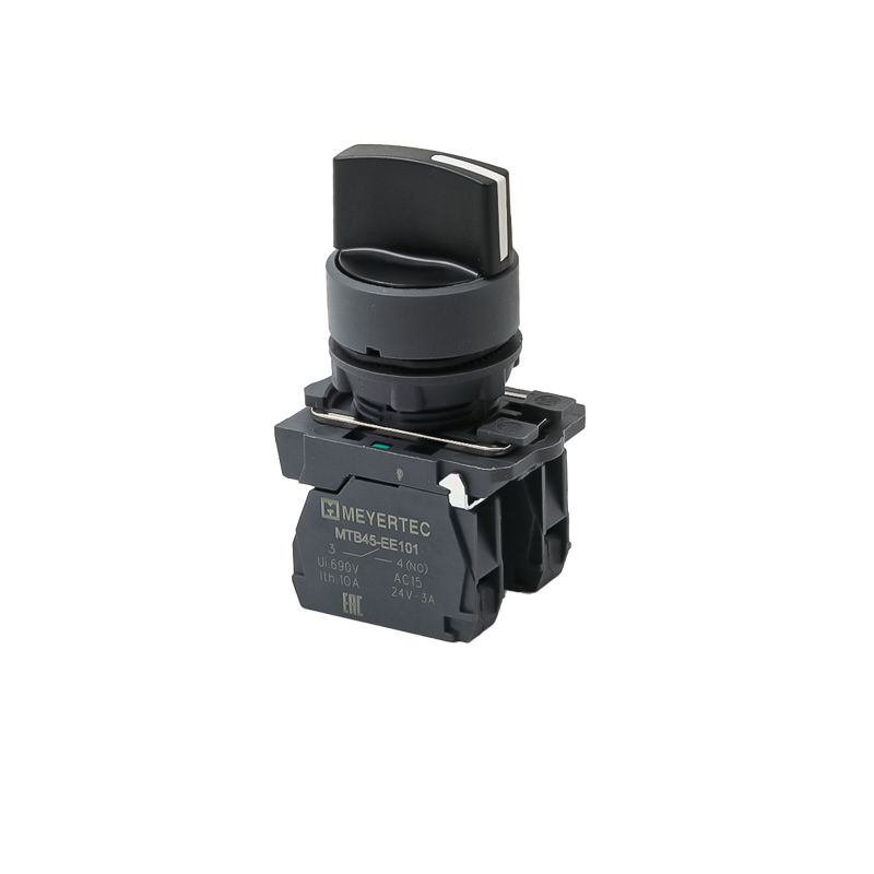 Переключатель на 3 положения с фиксацией короткая ручка 2NO IP65 пластик MTB5-AD33 ОВЕН 137254