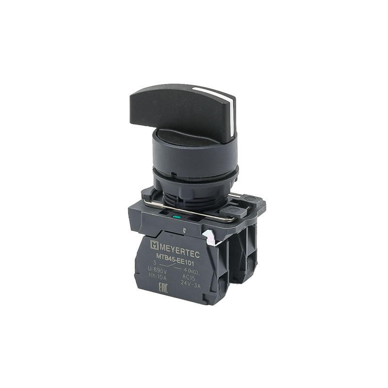 Переключатель на 3 положения с возвратом в центре длинная ручка 2NO IP65 пластик MTB5-AJ53 ОВЕН 137259