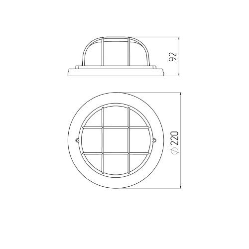 Светильник "Кантри" НБО 03-60-022 max 60Вт E27 IP54 D220 круг дерево/стекло решетка клен ЭРА Б0048416