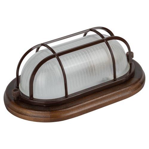 Светильник "Кантри" НБО 04-60-022 max 60Вт E27 IP54 232х140 овал дерево/стекло решетка клен ЭРА Б0048418