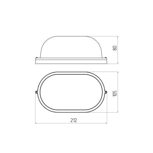 Светильник "Акватермо" НБП 04-60-001 max 60Вт E27 IP54 212х105 овал алюм./стекло бел. ЭРА Б0048423