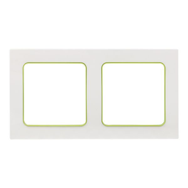 Рамка 2-м Стокгольм бел. с линией цвета зел. PROxima EKF EXM-G-303-20