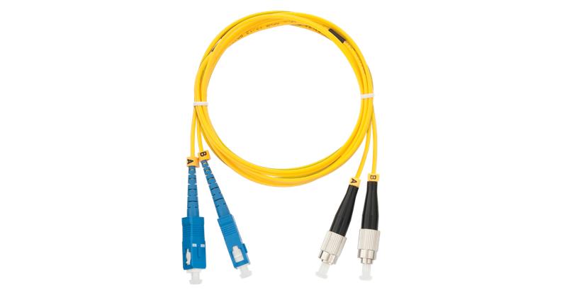 Шнур волоконно-оптический переходной одномодовый 9/125мкм стандарта OS2SC/UPC-FC/UPC двойн. LSZH нг(A)-HFLTx2мм желт. 3м NIKOMAX NMF-PC2S2C2-SCU-FCU-003
