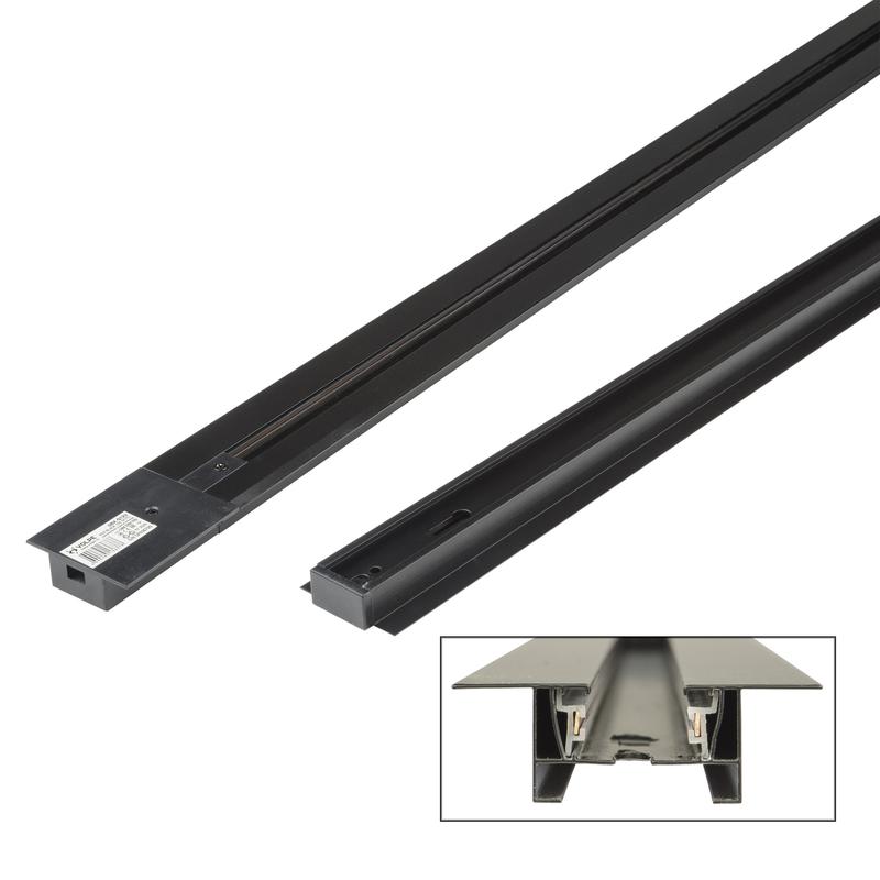 Шинопровод осветительный однофазный L2000 UBX-Q123 RS2 BLACK 200 SET01 тип R встраив. с заглушкой и вводом питания черн. Volpe UL-00007446