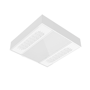 Светильник светодиодный 30Вт 5000К IP40 600х600х127 медицинский с UV-блоком накладной рассеив. призма диммер DALI global white bioguard матов. VARTON V1-C0-0UV70-20PRD-4003050