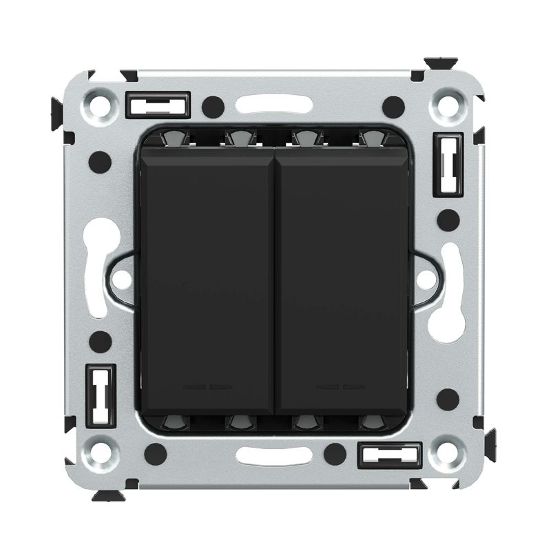 Переключатель 2-кл. СП Avanti "Черный матовый" DKC 4412114