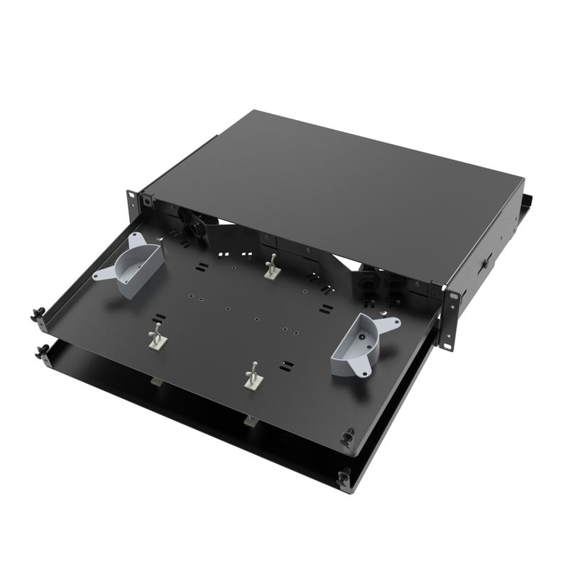 Полка оптическая выдвижная без лицевой панели неукомплектованная 2U черн. DKC RNFPE2U48