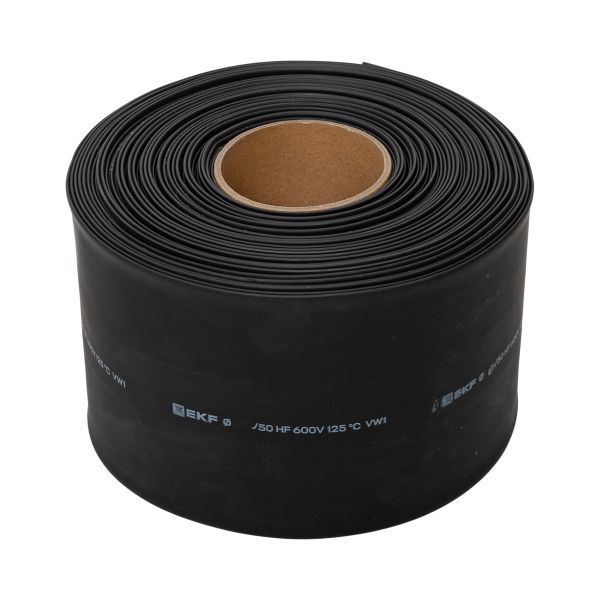 Трубка термоусадочная ТУТ нг 120/60 черн. PROxima (уп.25м) EKF tut-120-b