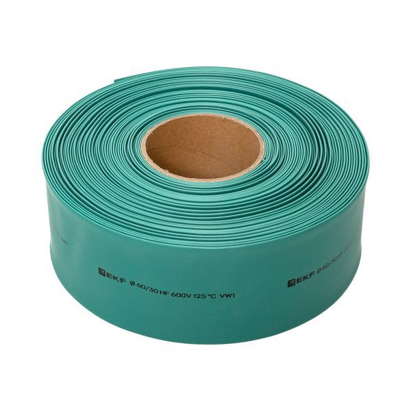 Трубка термоусадочная ТУТ нг 60/30 зел. PROxima (уп.25м) EKF tut-60-j