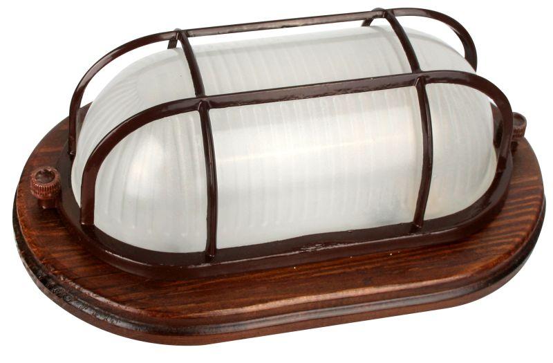 Светильник НБП 04-60-0022 УХЛ4 "Решетка" 230В 60Вт 1401D овал орех Camelion 14093