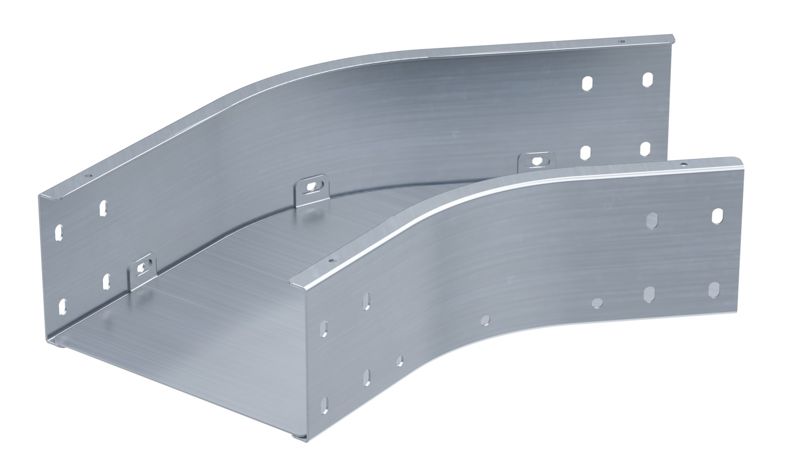 Угол для лотка горизонтальный 45град. 100х80 1.2мм в компл. с крепежн. элемент. цинк-ламель DKC SCN810KZL