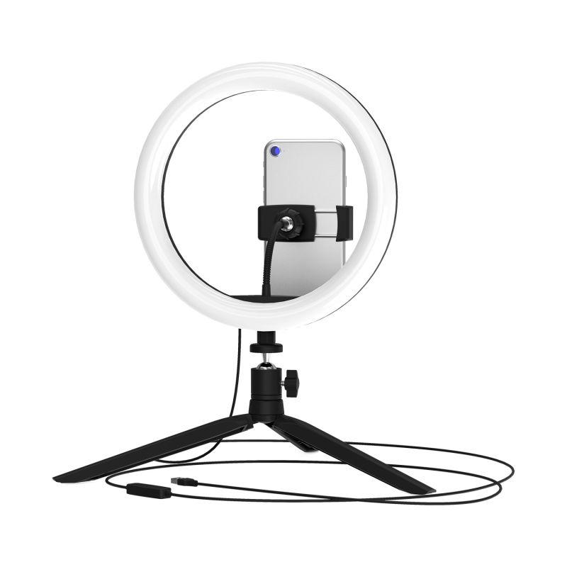 Светильник светодиодный настольный Ring 14Вт 3000-6500К 700лм 5В с USB-разъемом кольцевой черн. GAUSS RL002