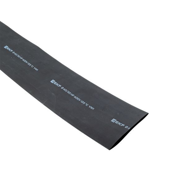 Трубка термоусадочная ТУТ нг 60/30 черн. 1м PROxima (уп.25м) EKF tut-60-b-1m