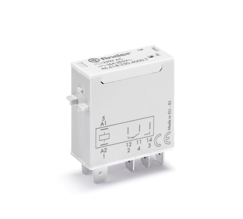 Реле миниатюрное промышленное электромеханич. монтаж в розетку или наконечники Faston (4.8х0.5мм) 1СO 16А AgSnO2 120В AC влагозащ. RTII опции: нет спец. версия для Ж/Д-транспорта FINDER 466181204000T