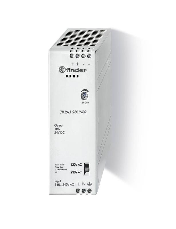 Источник питания импульсный компактный вход 120-240В AC/220В DC выход 24В DC 240Вт зарадка аккум. IP20 (уп.1шт) FINDER 782A12302402PAS