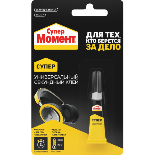 Клей "Супер Момент" 3г (блист.1шт) шоу-бокс Момент C0036304