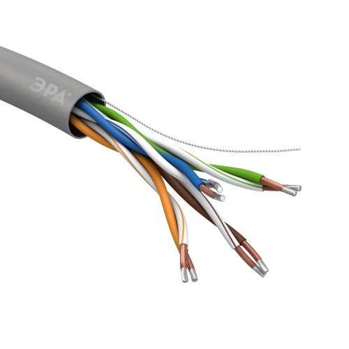 Кабель витая пара U/UTP кат.5E 4х2х24AWG CCA PVC SIMPLE (уп.25м) Эра Б0044437