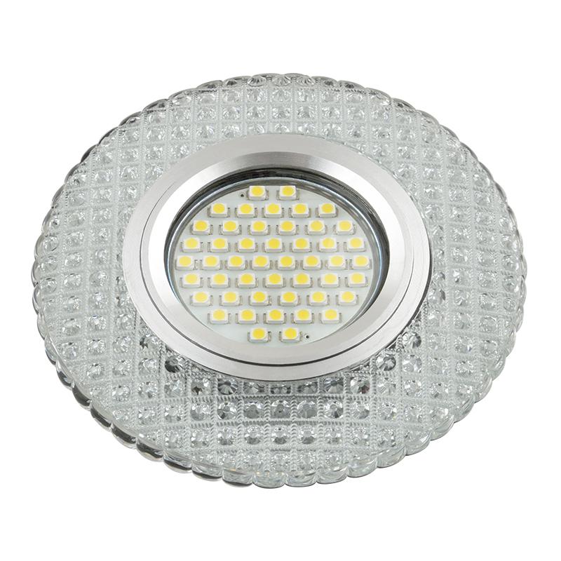 Светильник DLS-L135 GU5.3 GLASSY/CLEAR GU5.3 встраив. доп. светодиод. подсветка 3Вт без лампы стекло Fametto UL-00003859