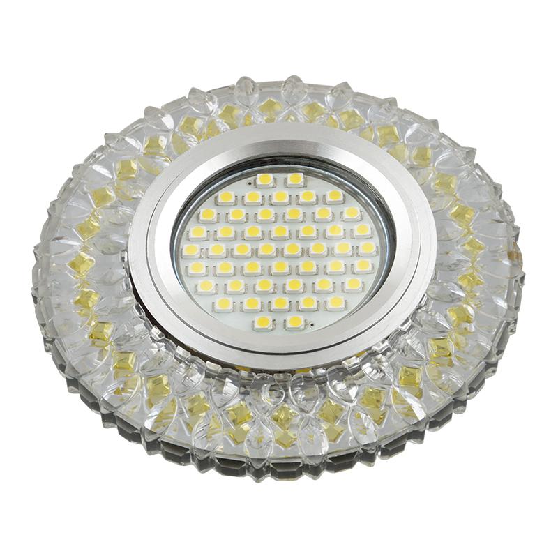 Светильник DLS-L138 GU5.3 GLASSY/GOLD GU5.3 встраив. доп. светодиод. подсветка 3Вт без лампы стекло Fametto UL-00003869