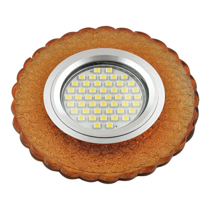 Светильник DLS-L140 GU5.3 GLASSY/GOLD GU5.3 встраив. доп. светодиод. подсветка 3Вт без лампы стекло Fametto UL-00003875