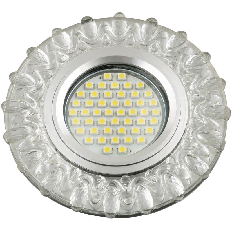 Светильник DLS-L148 GU5.3 GLASSY/TEA GU5.3 встраив. доп. светодиод. подсветка 3Вт без лампы стекло Fametto UL-00003901