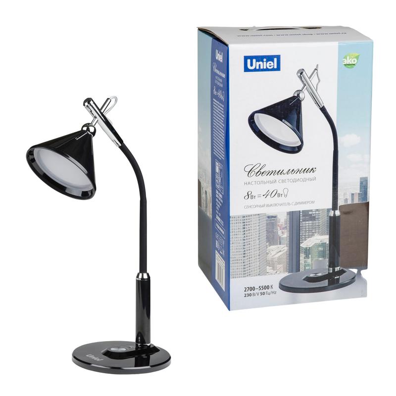 Светильник TLD-569 Black/LED/400лм/2700-5500К/Dimmer настольный 8Вт сенсорный выключатель черн. Uniel UL-00007437