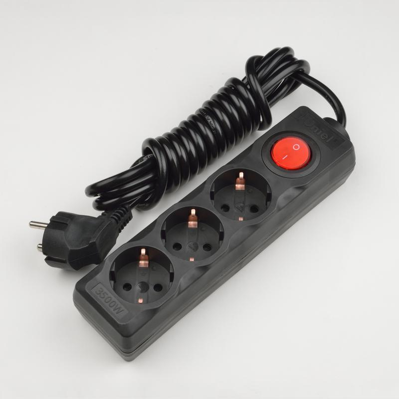 Удлинитель 3х7м с заземл. Standart S-GCD3-7B черн. Uniel UL-00003609