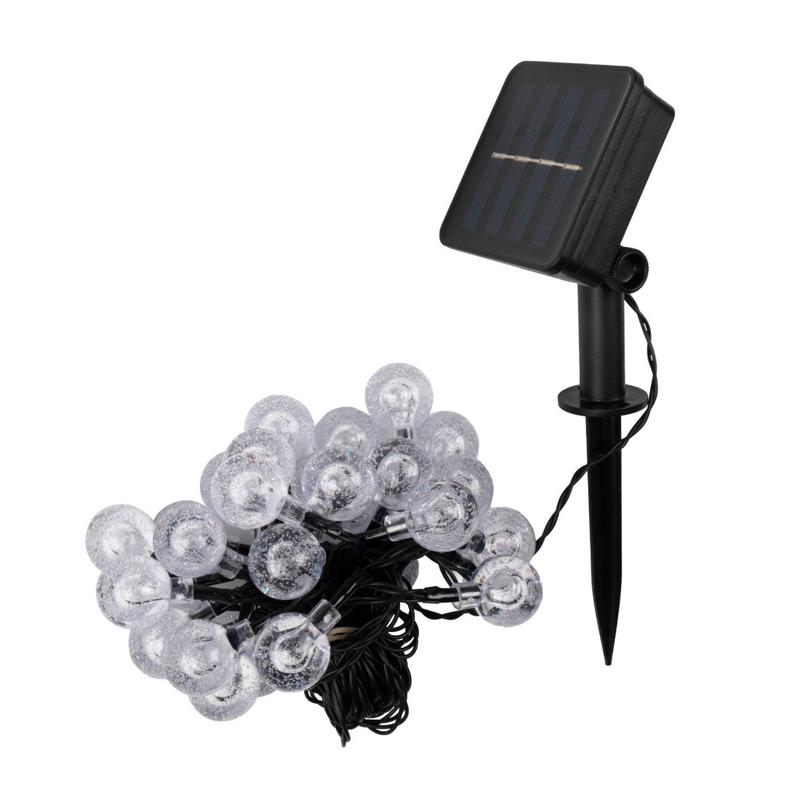 Светильник светодиодный садовый SLR-G05-30W гирлянда шарики холод. бел. на солнечн. батарее ФАZА 5033351